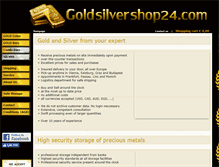 Tablet Screenshot of goldsilvershop24.com